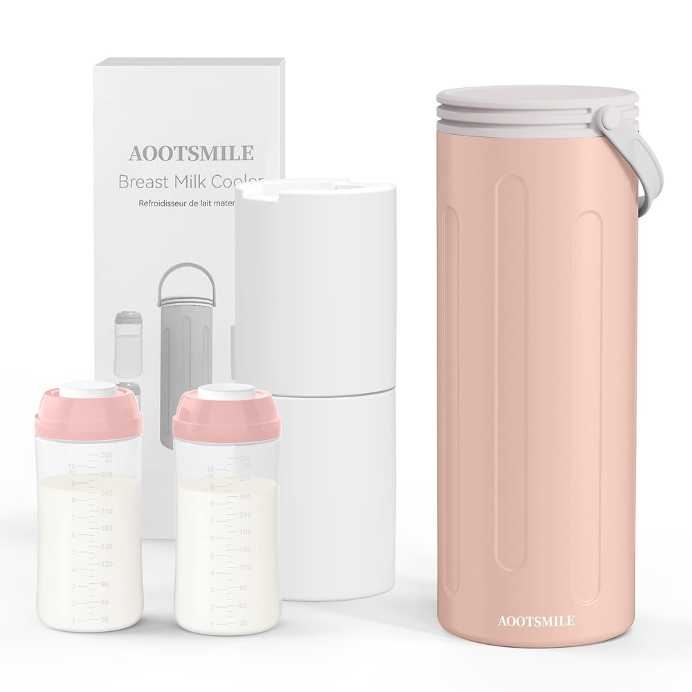 AOOTSMILE breastmilk cooler full setup demonstrates portable storage for travel and on-the-go feeding.