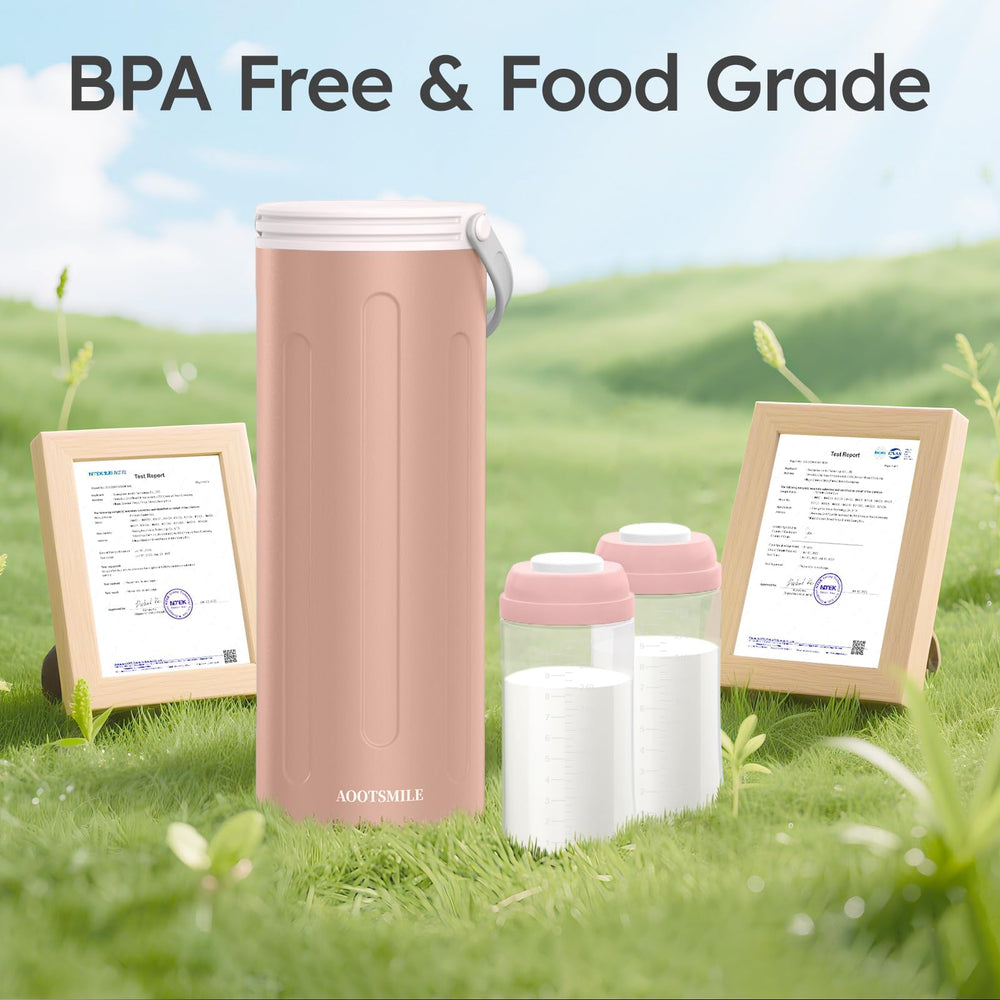 AOOTSMILE all-day travel use showcases reliable, on-the-go milk cooling.