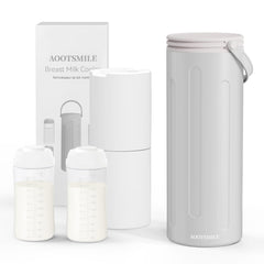 AOOTSMILE portable breast milk cooler closed for travel-ready storage on the go.