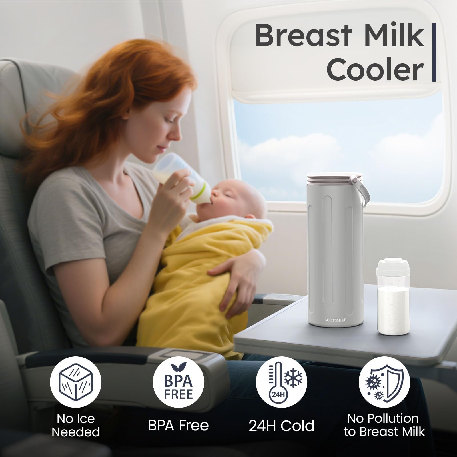 AOOTSMILE compact travel-friendly design fits in a diaper bag.