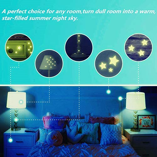 aooyaoo glow stars blue wall-stickers assembly shows flexible design for imaginative room decor