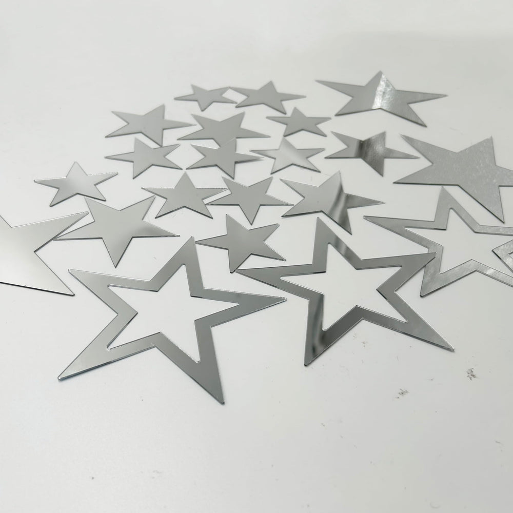 aooyaoo stars acrylic mirror wall stickers adhesive-back for quick, clean mounting on smooth surfaces