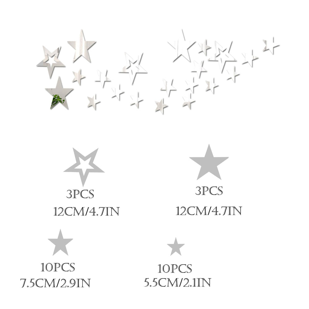 aooyaoo stars acrylic mirror wall stickers on wall demonstrating easy application for baby room