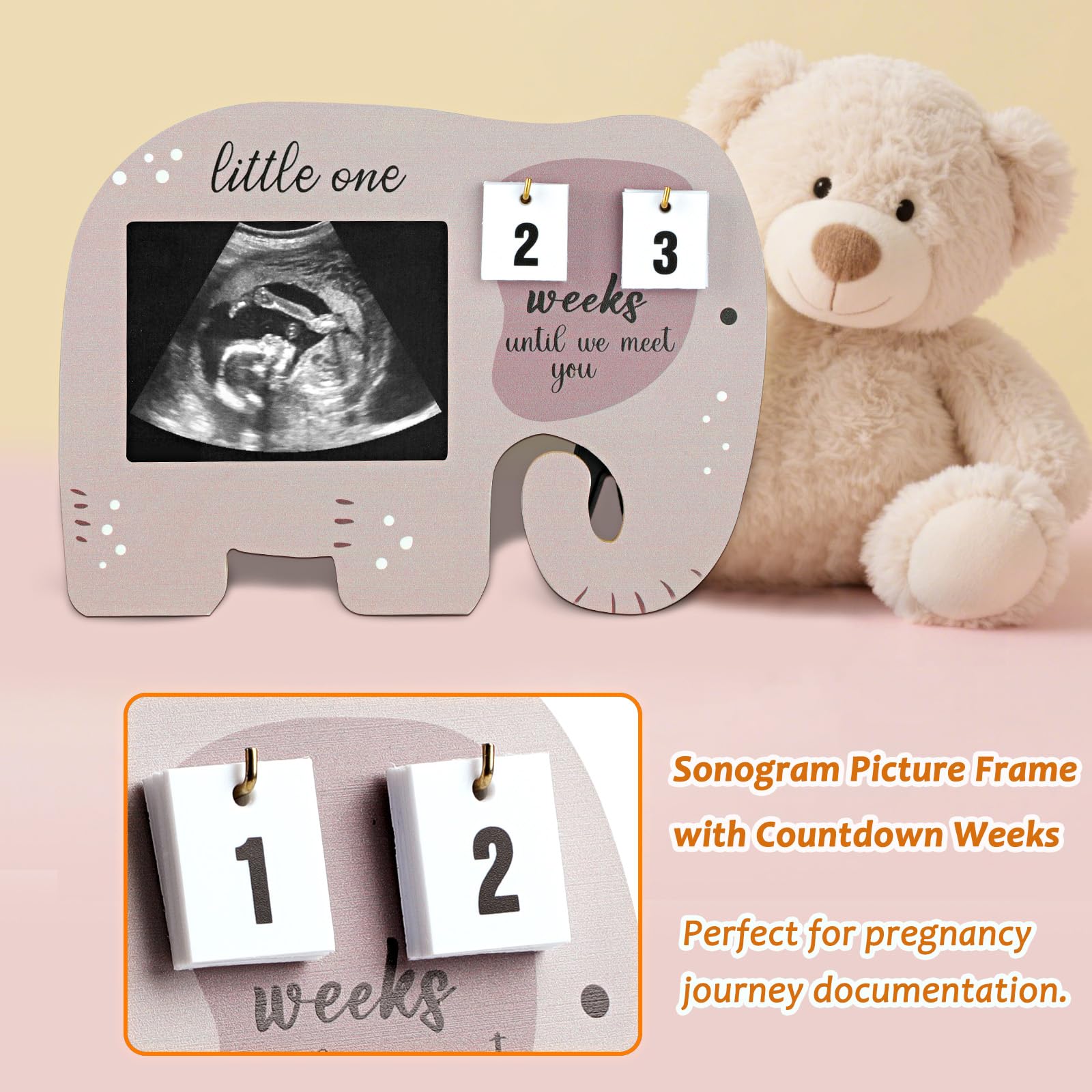 Aosemili sonogram frame used for pregnancy announcement and gender reveal keepsake