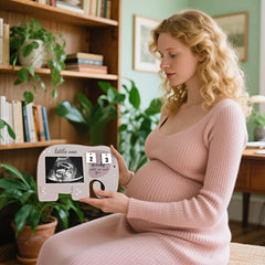 Aosemili sonogram frame on tabletop with wall display option for versatile placement