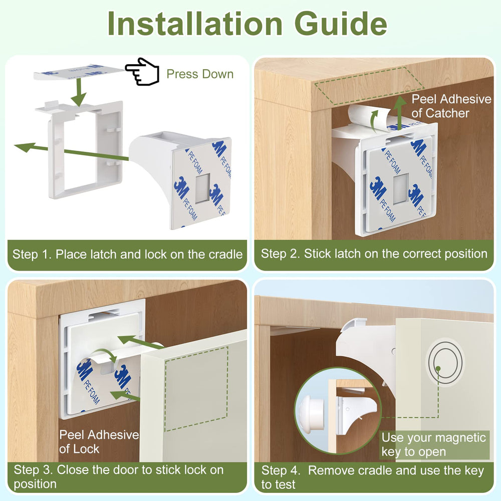 AOSITE four-pack includes locks, keys, and position stickers for easy setup.