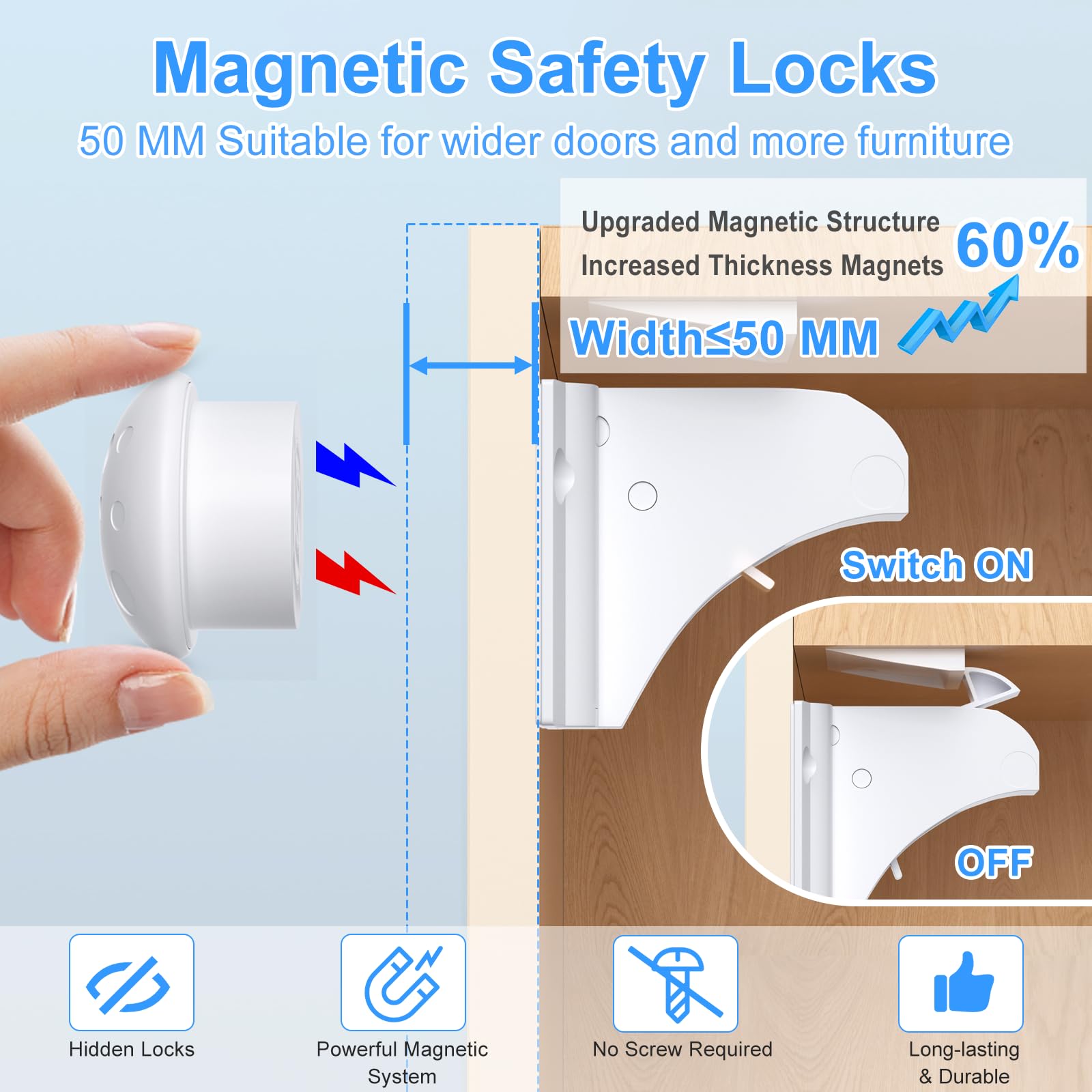 AOSITE magnetic cabinet lock key base demonstrates easy access design