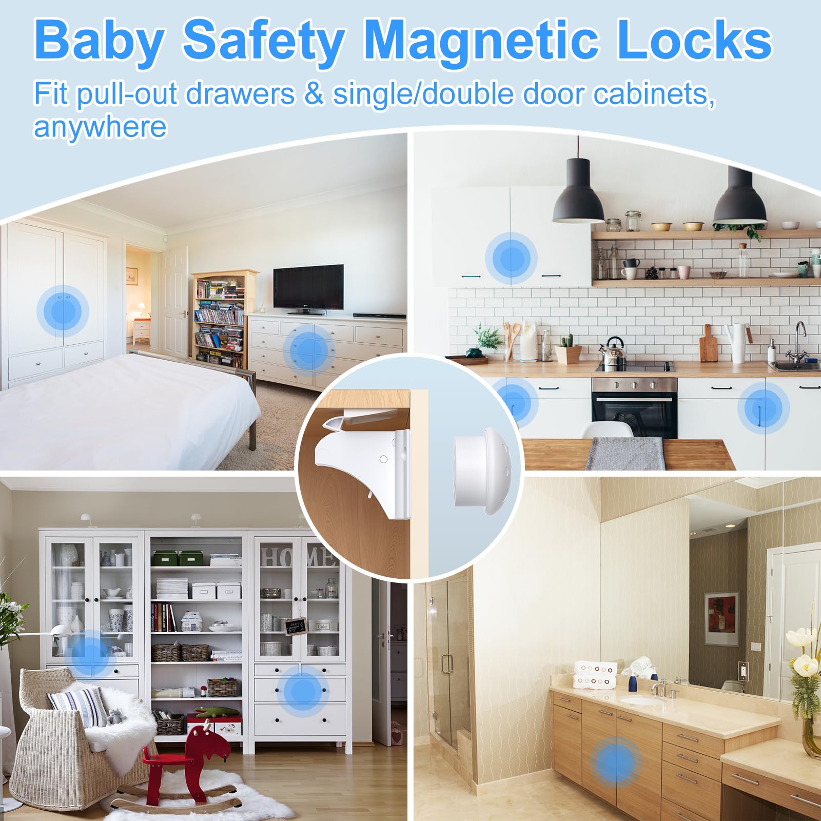 AOSITE magnetic drawer lock designed for quick childproof drawer use
