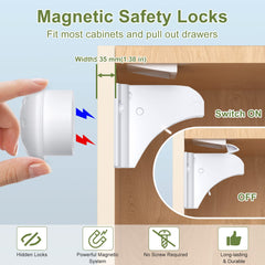 AOSITE magnetic drawer lock with keys demonstrates easy adult access.