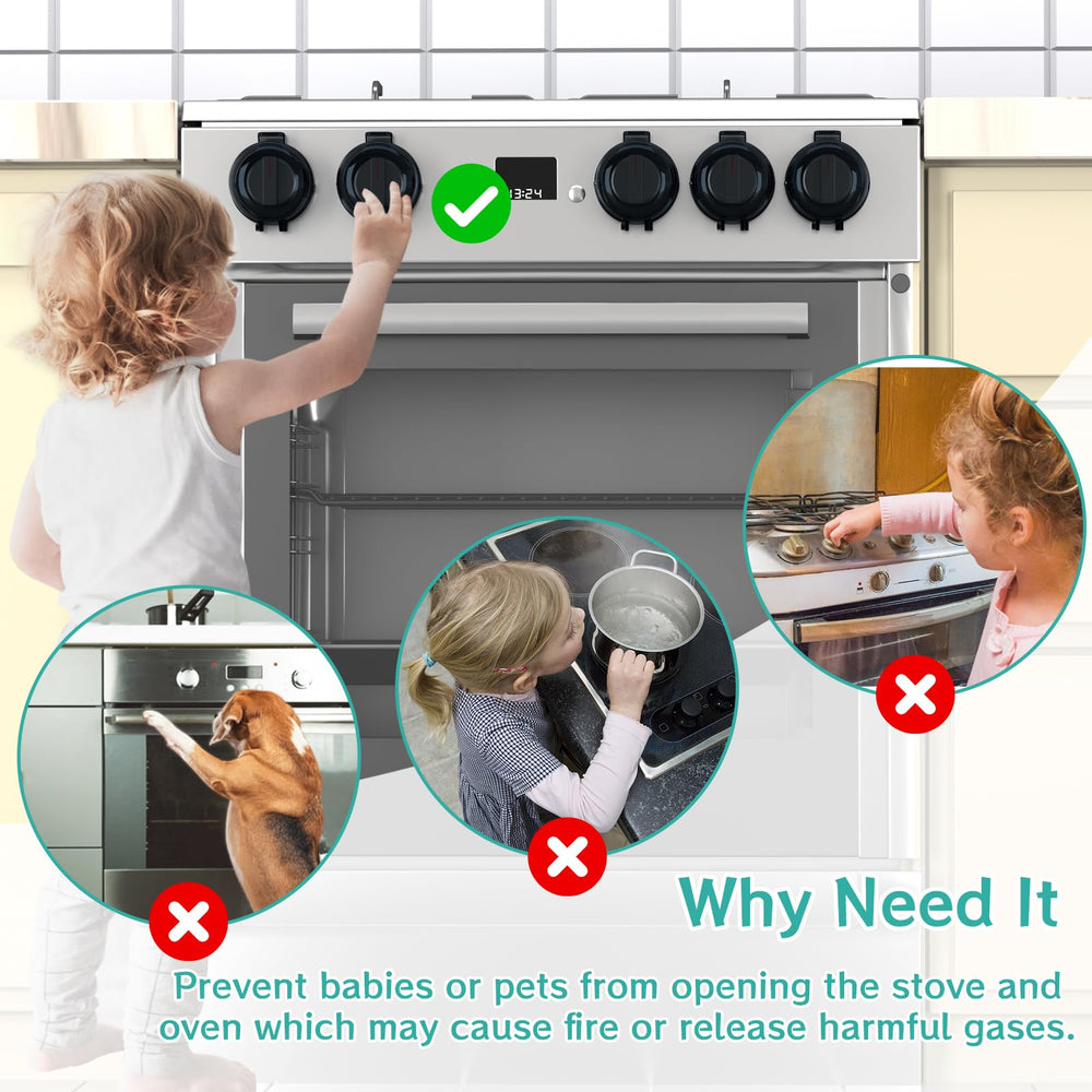 AOSITE knob covers on multiple knobs demonstrate quick no-tool installation.