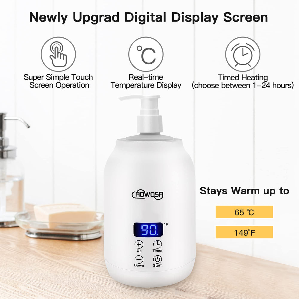 AOWOSA massage oil warmer automatic-timed heating supports scheduling warm sessions.