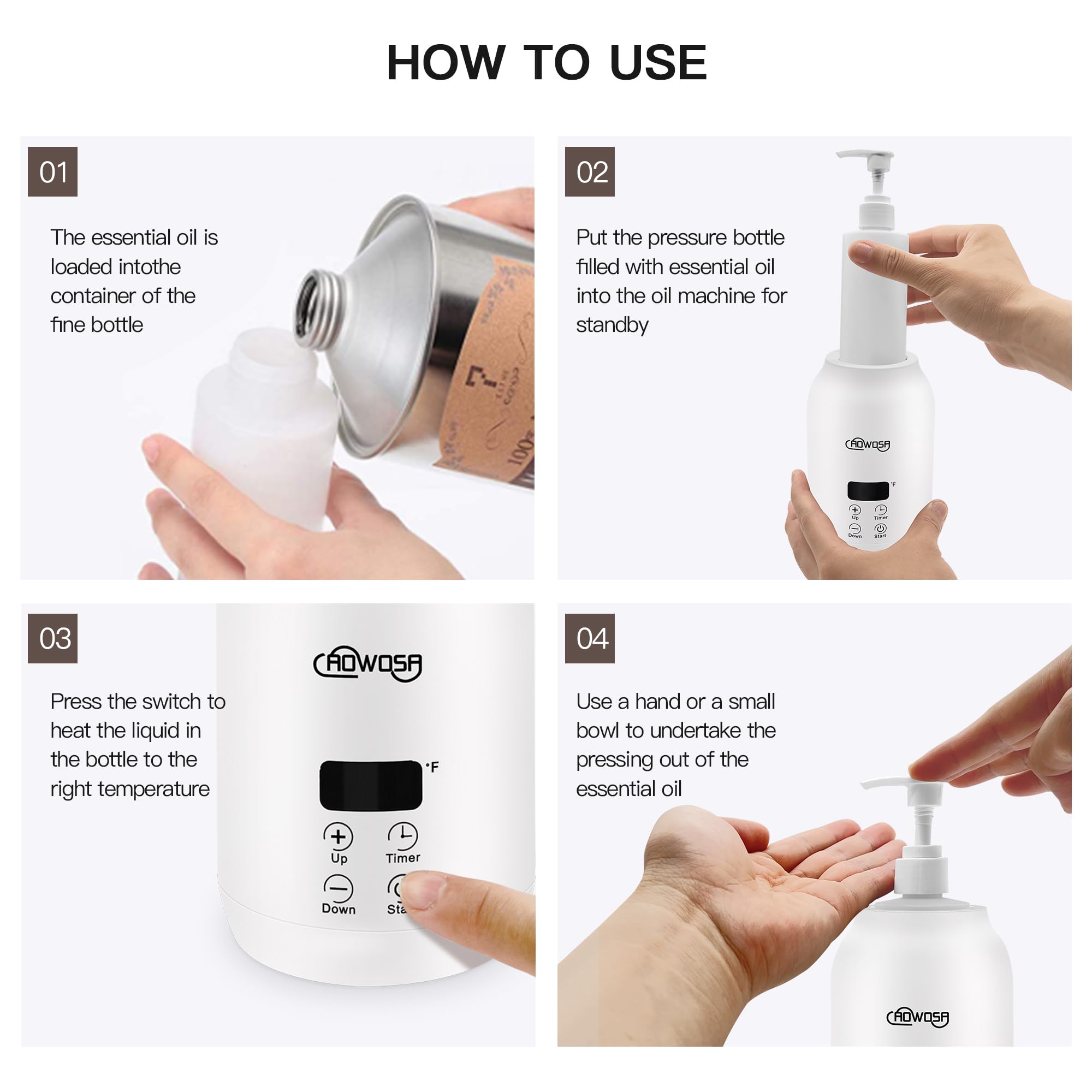 AOWOSA detachable bottle design makes cleaning quick and easy.