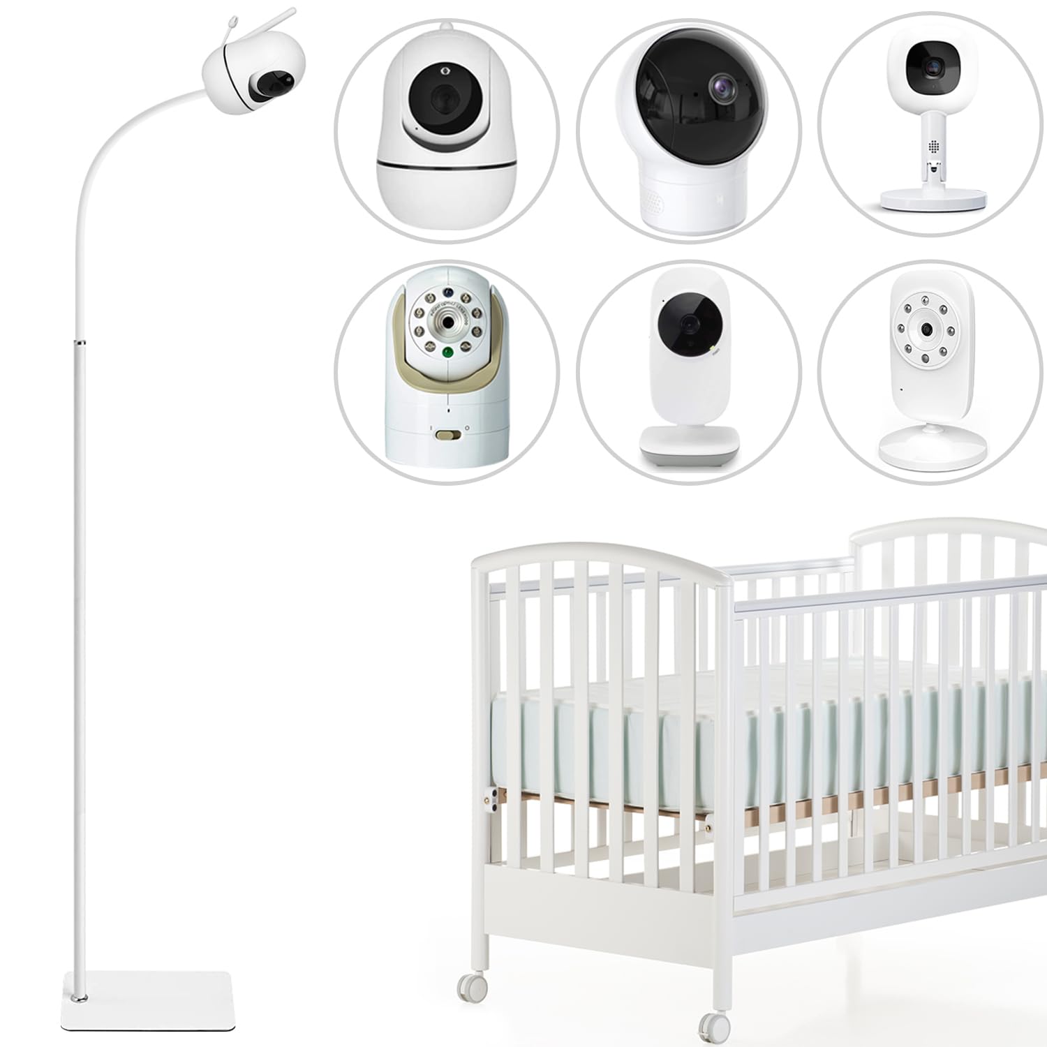 AOZTSUN 67-inch floor stand base offers stable foundation for baby monitors.