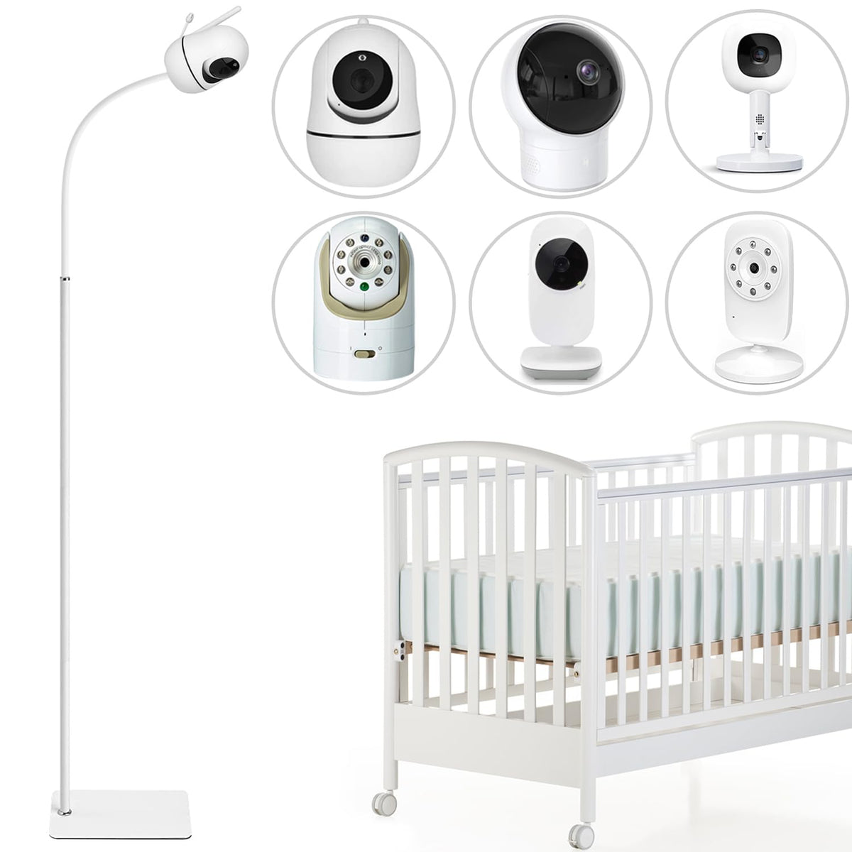 AOZTSUN 67-inch floor stand base offers stable foundation for baby monitors.