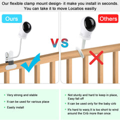 AOZTSUN baby-monitor-holder crib keeps the monitor at eye level for easier checks.