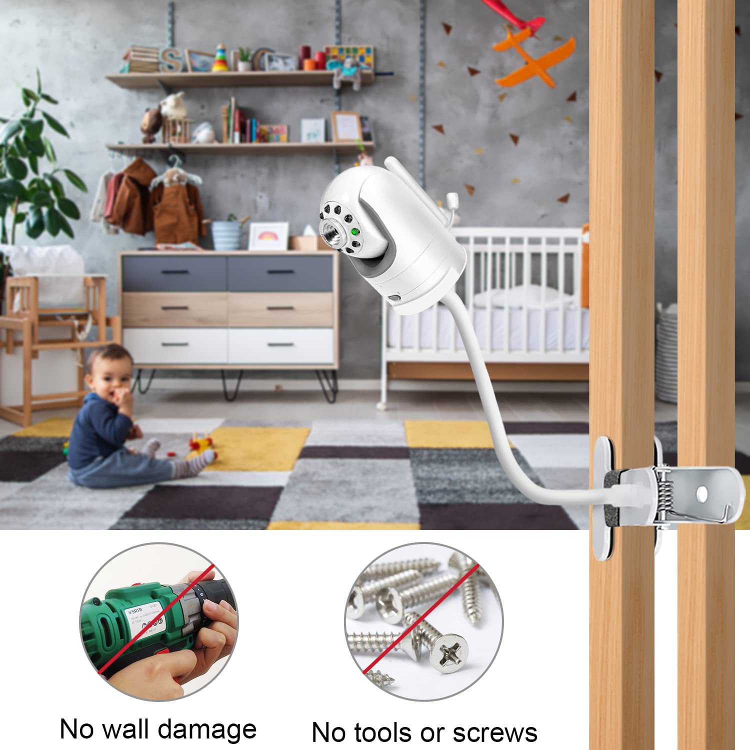 AOZTSUN installation-no-tools mount offers quick setup without wall damage.