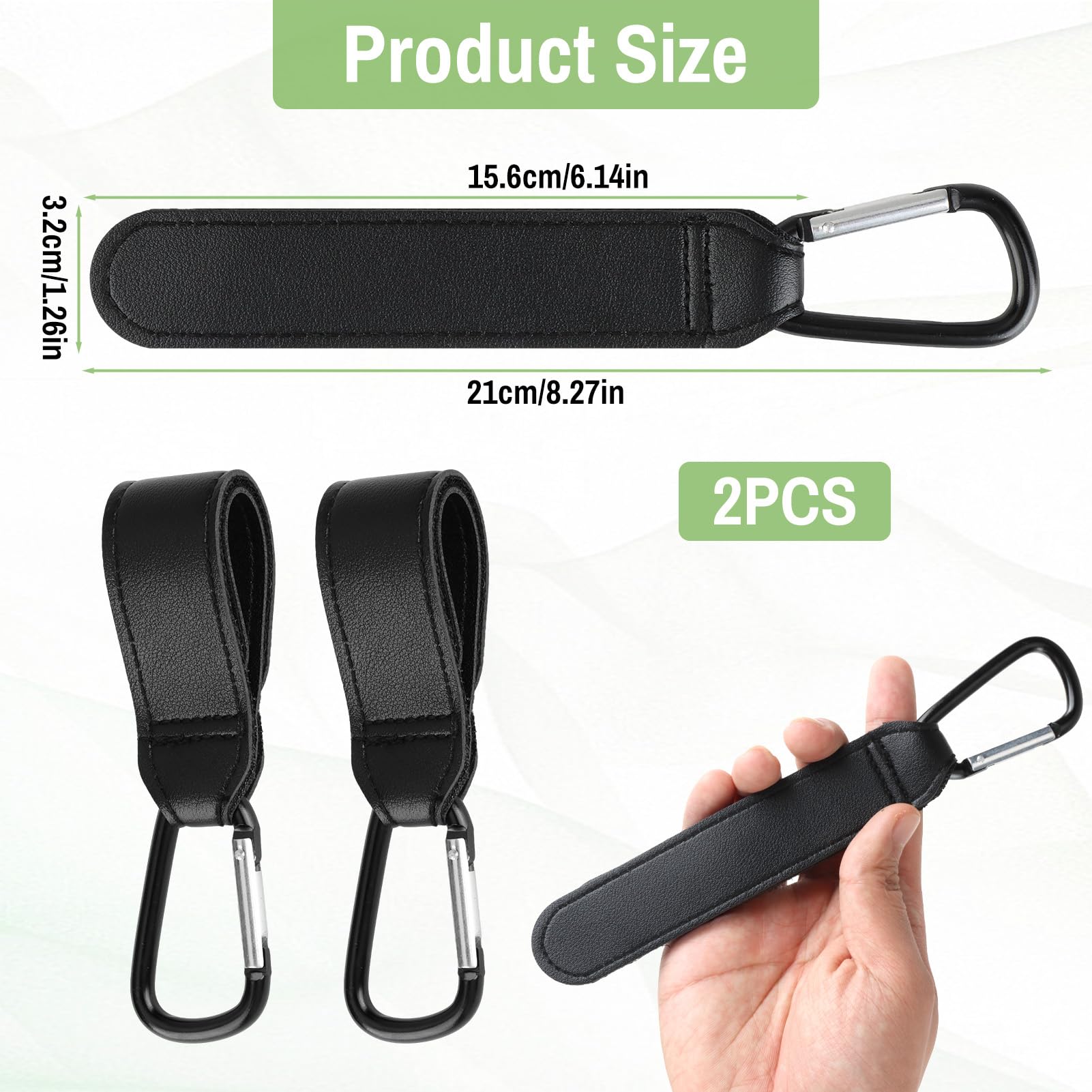 Aphohome stroller hooks with one-hand opening for quick attachment