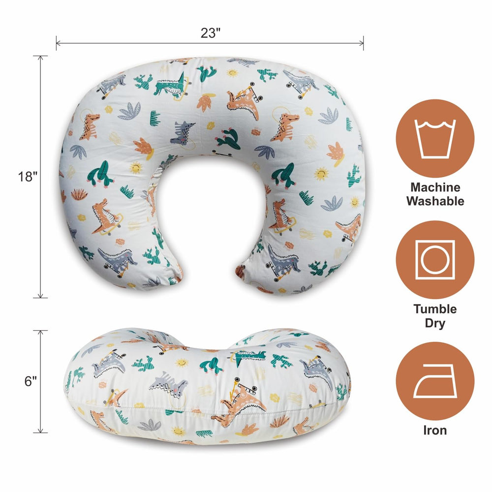 Aphrfamma nursing pillow provides head and neck support for the baby during feeding.