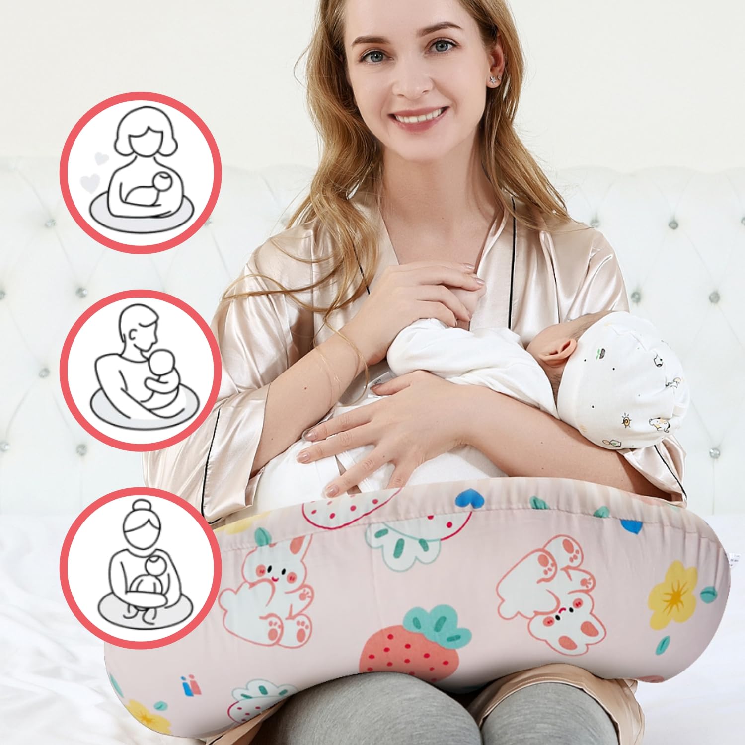 aphrfamma nursing pillow mom comfort photo emphasizes arm and lumbar support