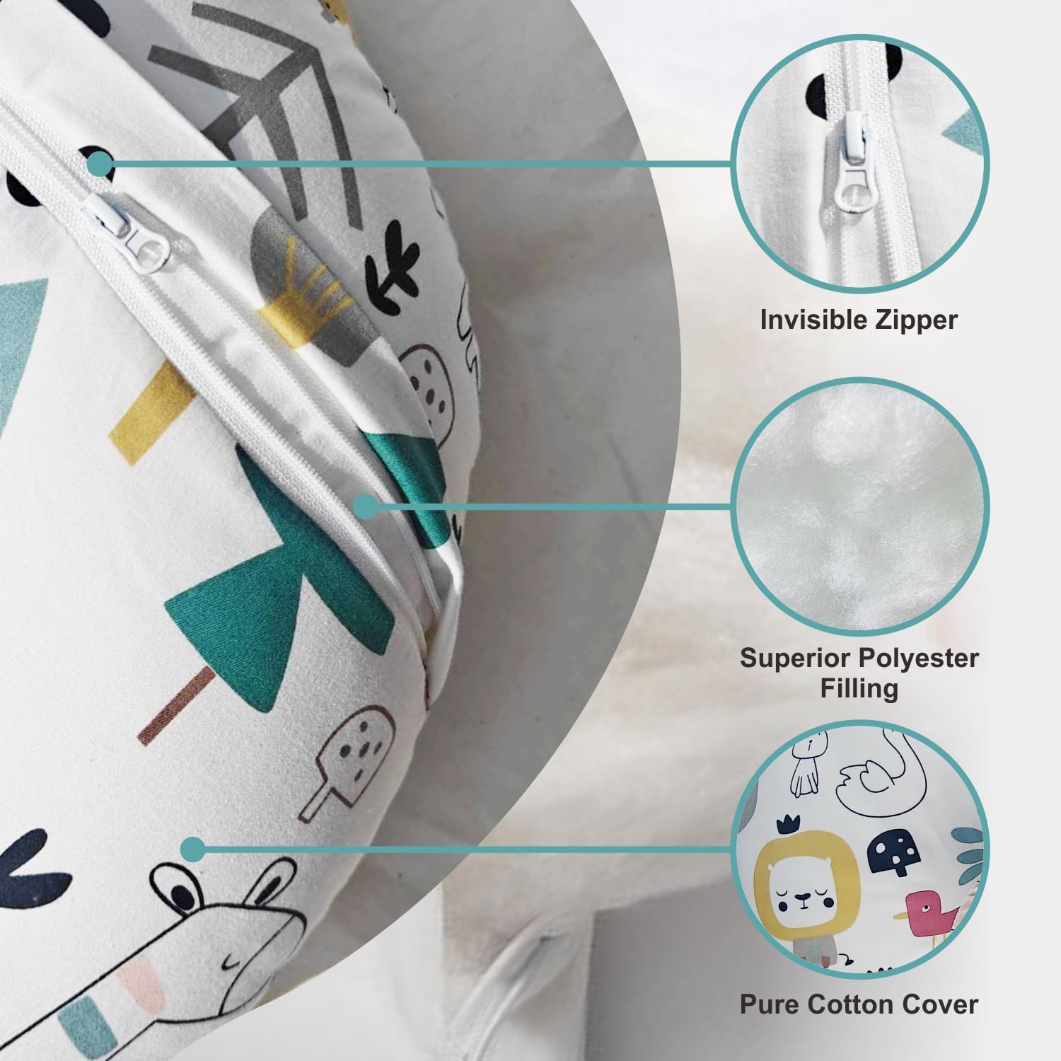 Aphrfamma nursing pillow serves as a sit-training cushion to aid early sitting practice.