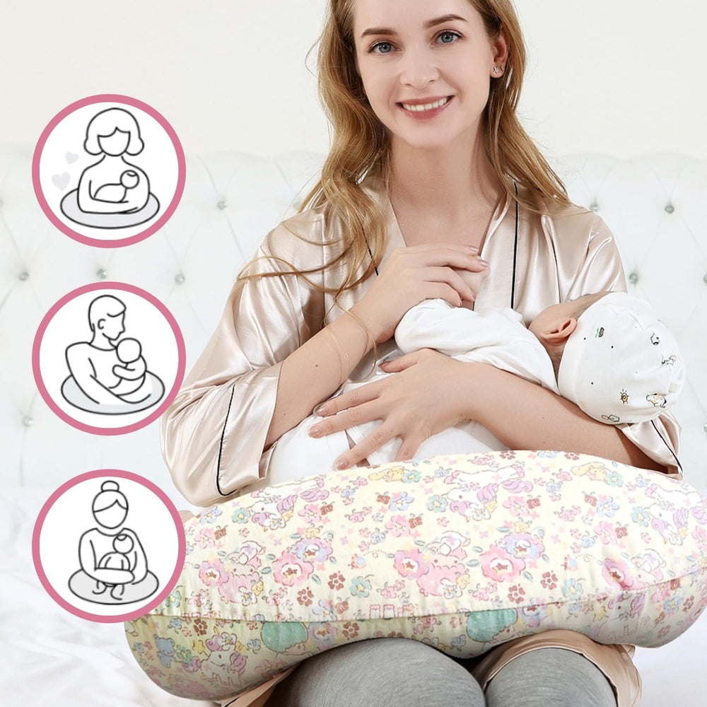 aphrfamma pony nursing pillow cushions mom's arm and lumbar during extended feeds.