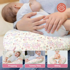 aphrfamma pony nursing pillow demonstrates multipurpose use for pregnancy, crawling, and sit-training.