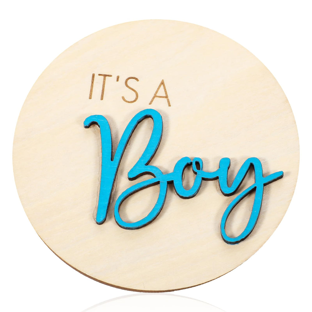Aphumedc gender reveal sign blue it's a boy front, ideal for memorable baby photos.