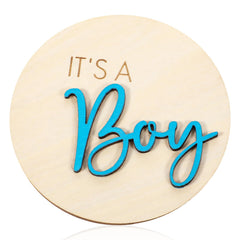Aphumedc gender reveal sign blue it's a boy front, ideal for memorable baby photos.