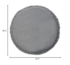 Apioiqa cotton-round-nursery-rug-soft-texture closeup demonstrates skin-friendly cotton.