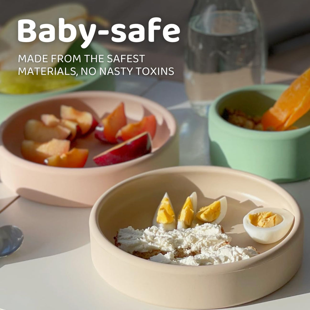 APLAINR Blue Hour silicone plate adds calming color to independent eating.