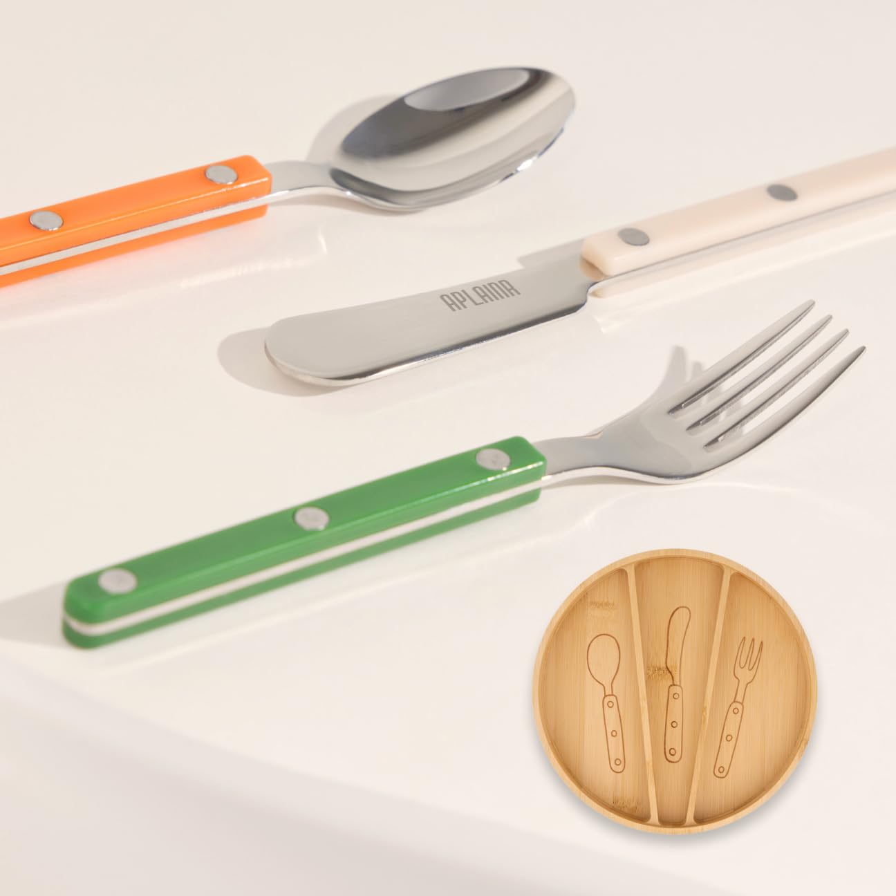 APLAINR kids silverware spoons for comfortable toddler dining.