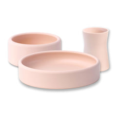 APLAINR weighted baby plate pink sand with curved edges supports self-feeding progress