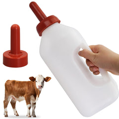 APlayfulBee calf nursing bottle with handle enables easy feeding.