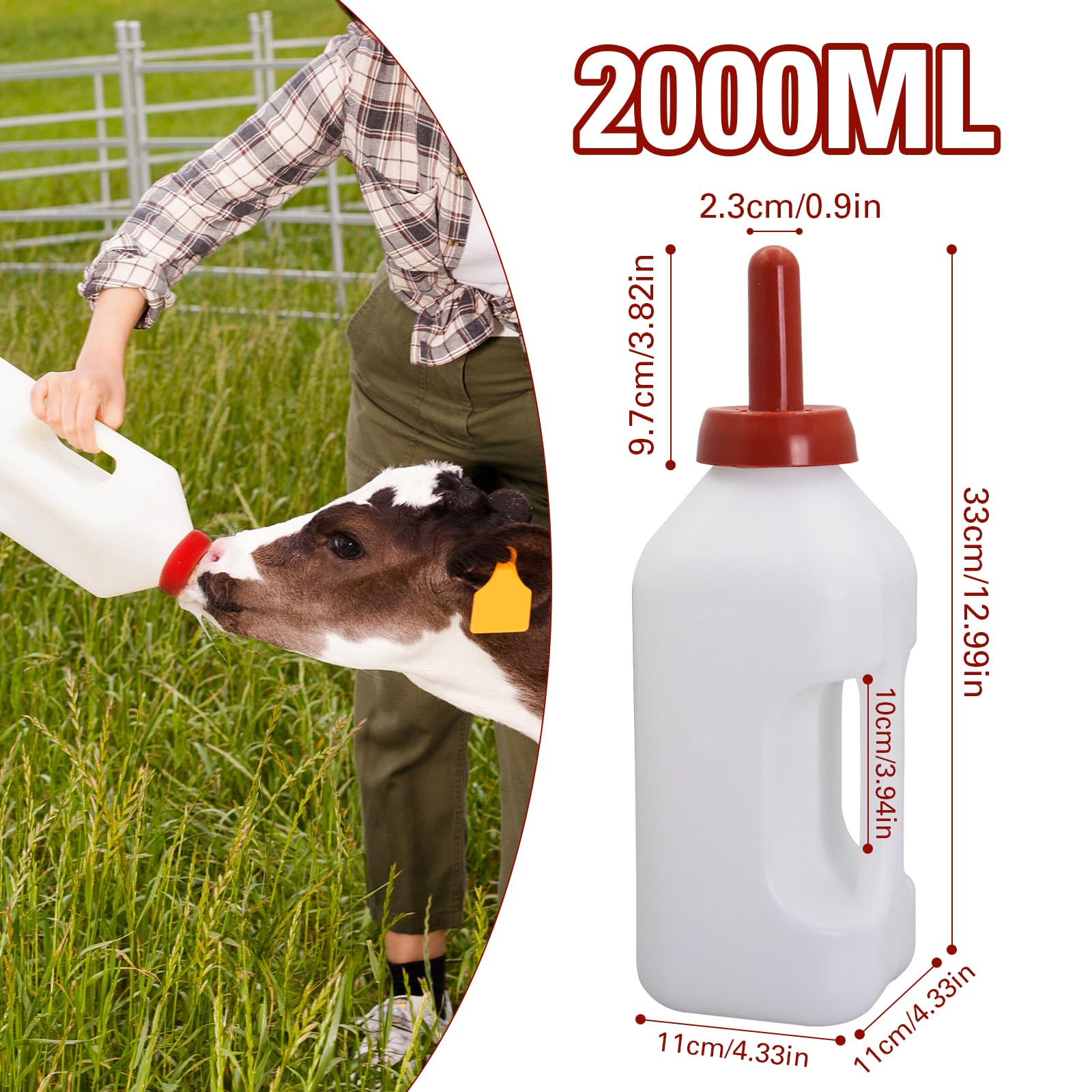 APlayfulBee calf bottle with replacement teat for ongoing use.