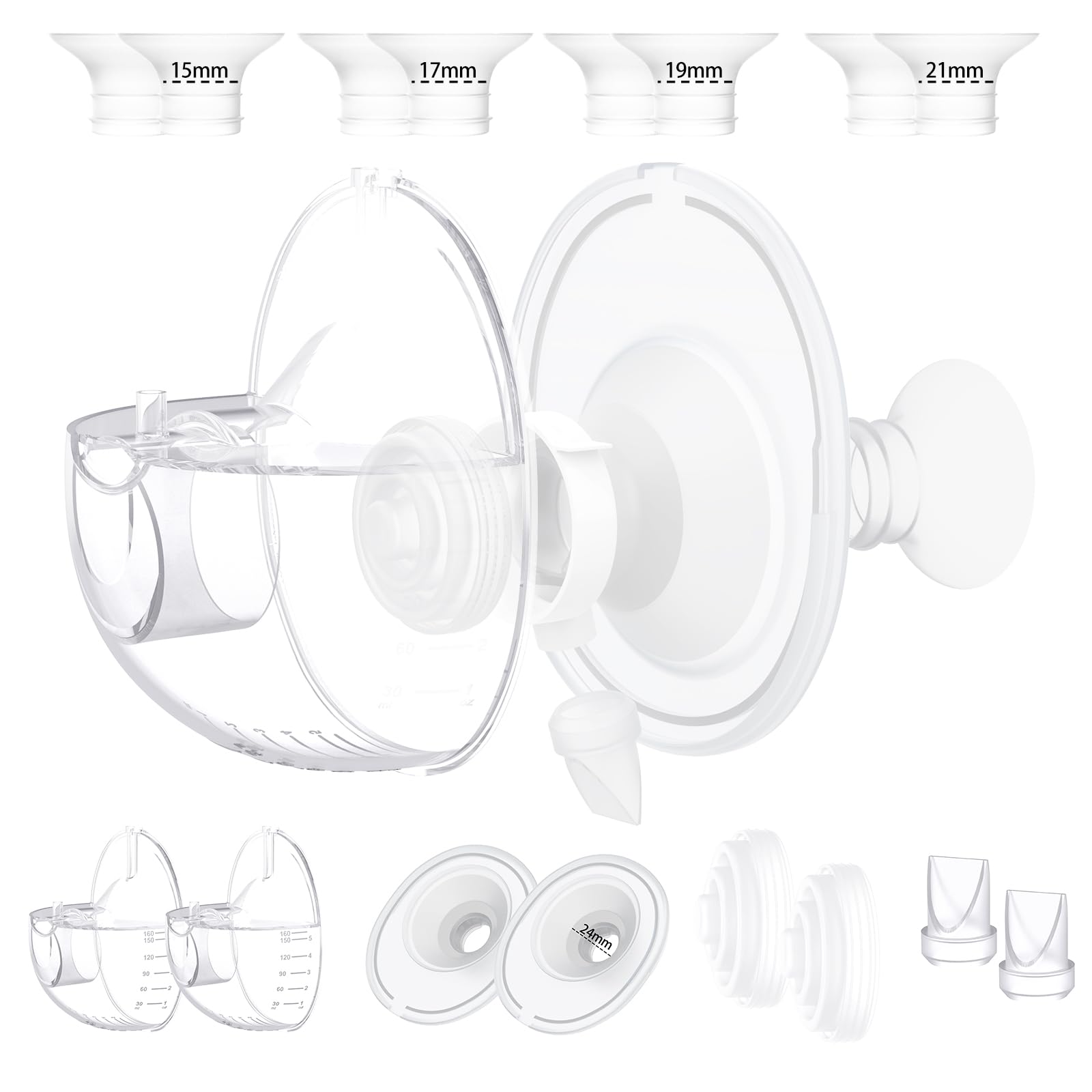 APMOOM M5 two full sets milk collector cups for backup pumping and reliable fit.