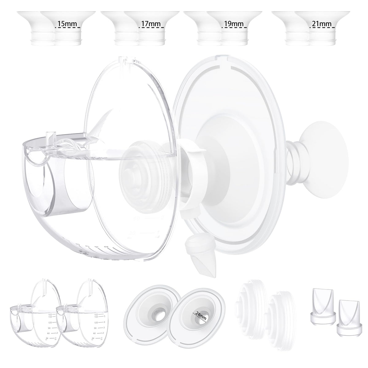 APMOOM M5 two full sets milk collector cups for backup pumping and reliable fit.