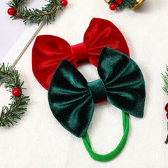 Apojgitn baby headband red bow worn by infant for gentle secure fit