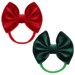 Apojgitn red velvet bow closeup showing plush softness for comfortable wear