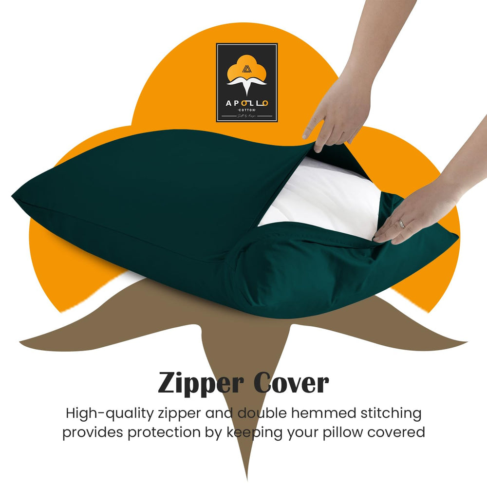 APOLLO COTTON 16x22 pillowcase close-up shows breathable, durable material.