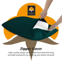 APOLLO COTTON 16x22 pillowcase close-up shows breathable, durable material.
