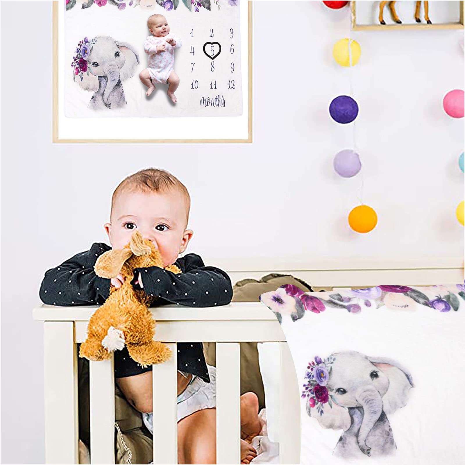 Apone Fatu elephant blanket closeup highlights soft fleece and newborn snuggle comfort