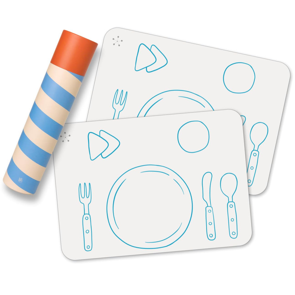 APLAINR Montessori placemat with plates and utensils supports independent kid mealtime.