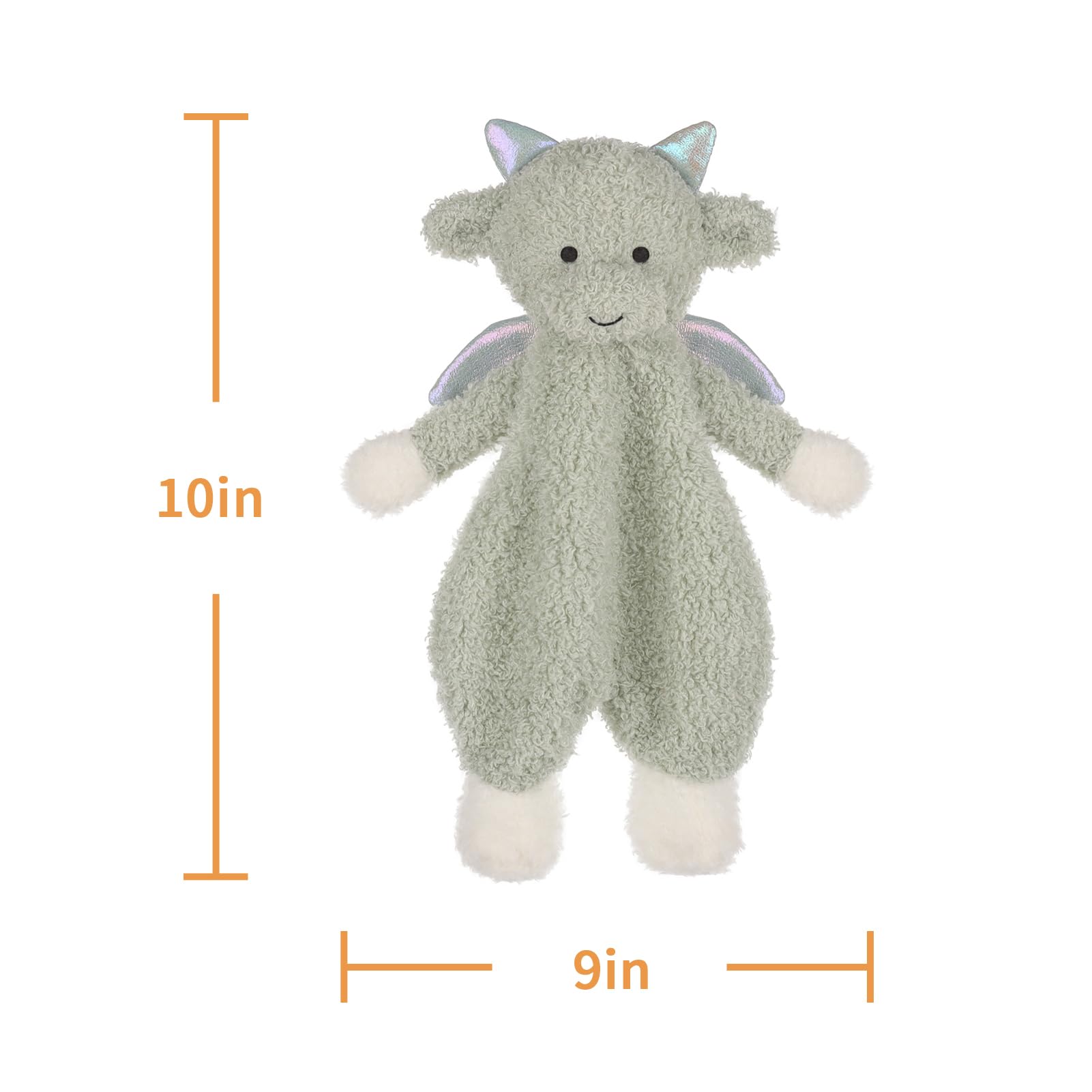 Apricot Lamb Dragon Soft Lovey green gift-ready packaging suggests thoughtful newborn gift