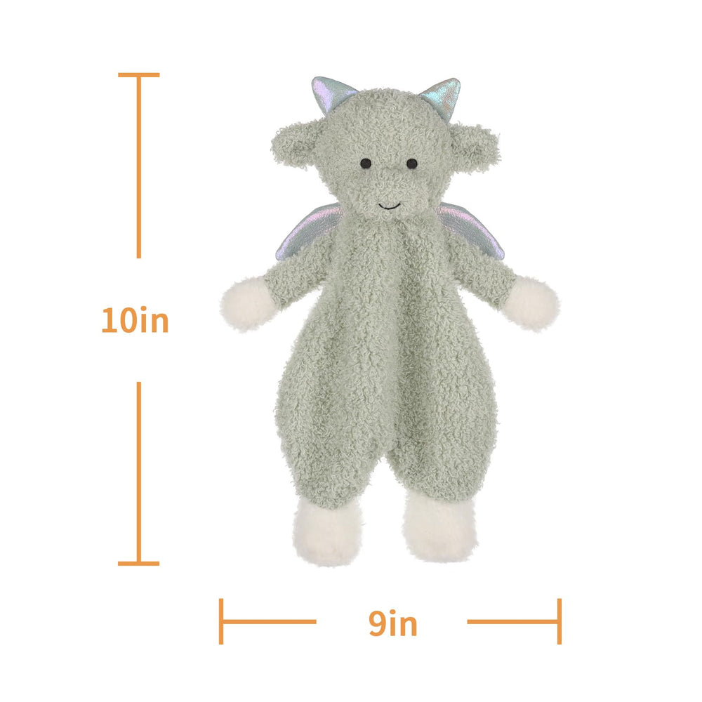 Apricot Lamb Dragon Soft Lovey green gift-ready packaging suggests thoughtful newborn gift