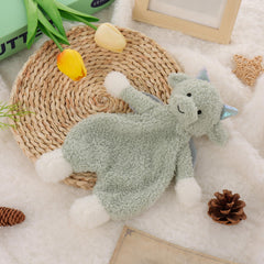 Apricot Lamb Dragon Soft Lovey green sensory-texture showcases baby-friendly fabric for soothing play