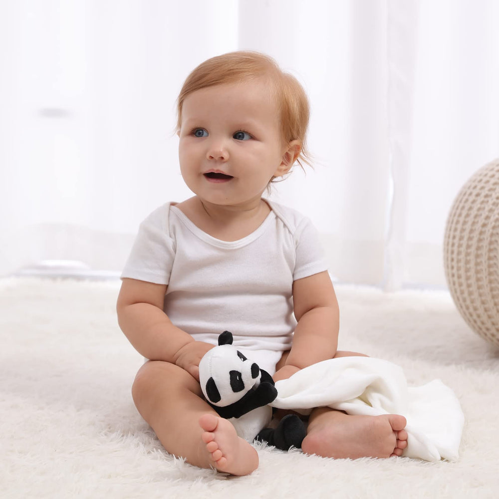 Apricot Lamb baby shower gift panda image signals a comforting nursery companion