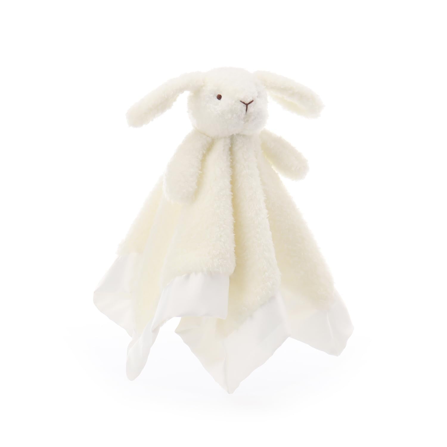 Apricot Lamb bunny lovey in crib demonstrates comforting security for nap time.