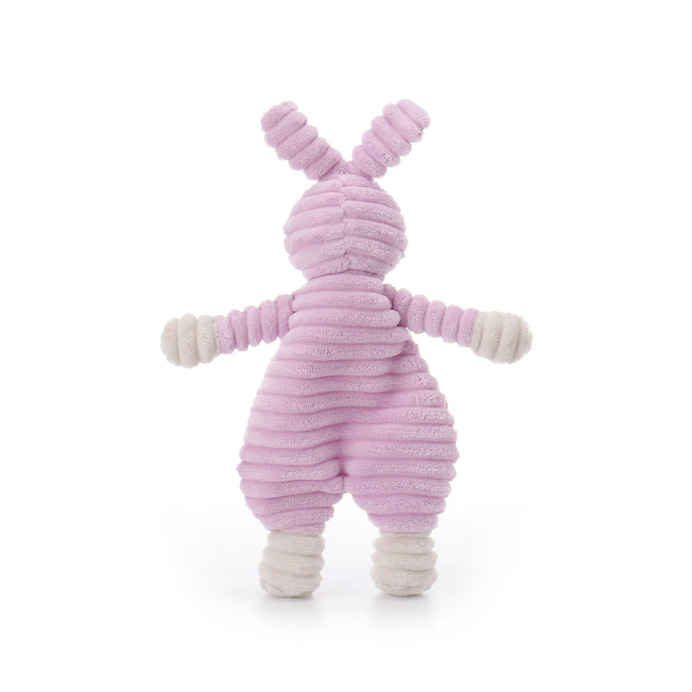 Apricot Lamb corduroy purple bunny lovey soft texture supports tactile development.
