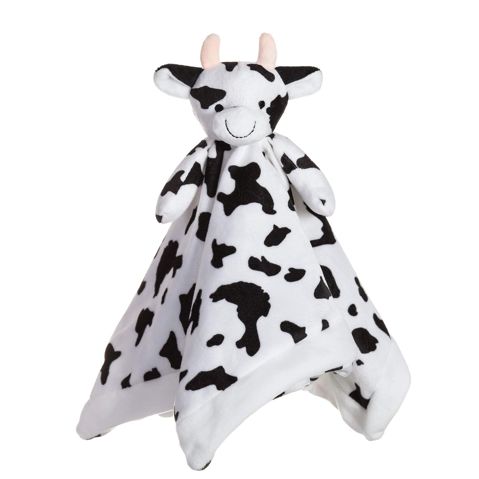 Apricot Lamb Cow Lovey front view plush for comforting baby during naps.