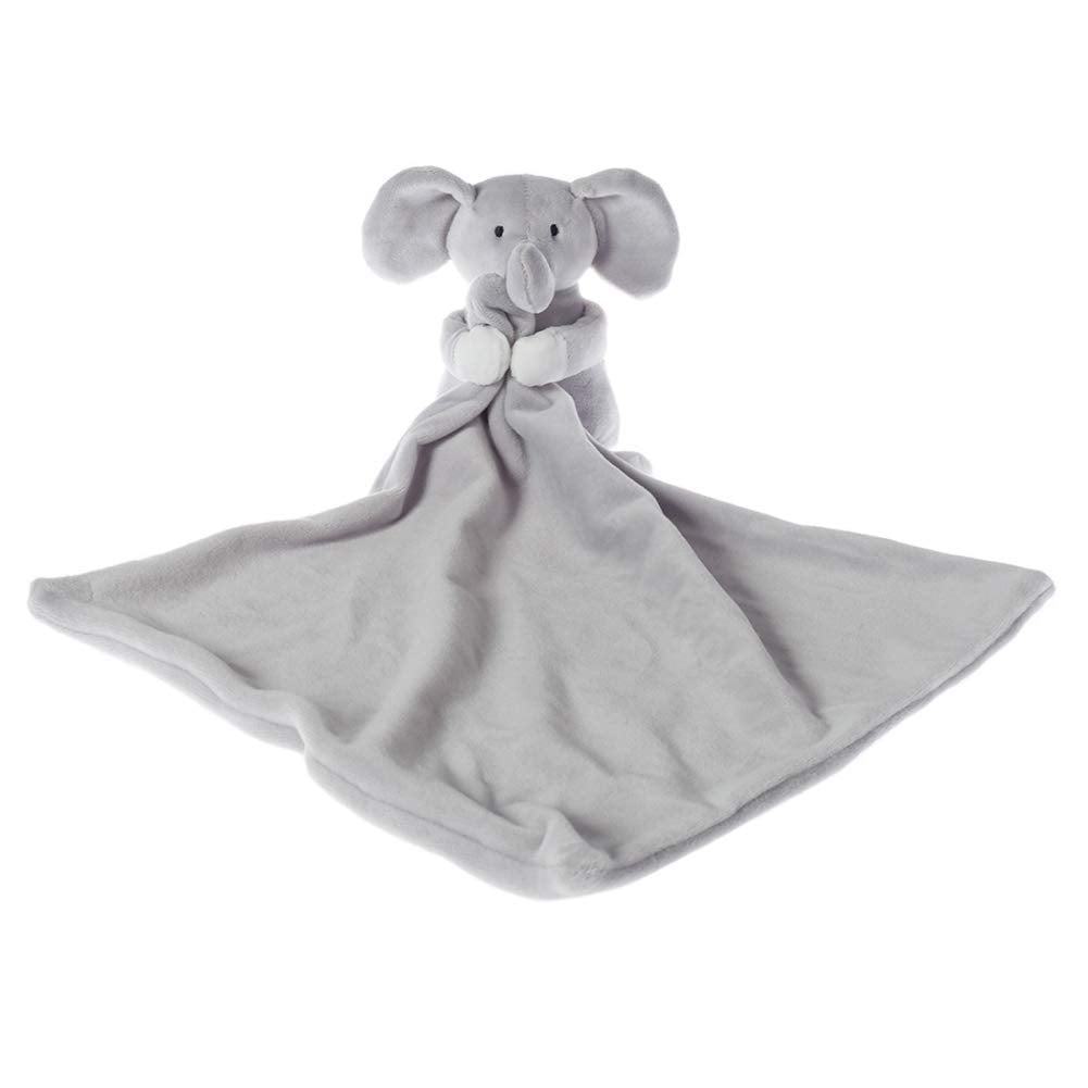 Apricot Lamb gray elephant security blanket plush comfort for babies.
